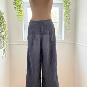 Bershka Navy Pinstripe Trousers